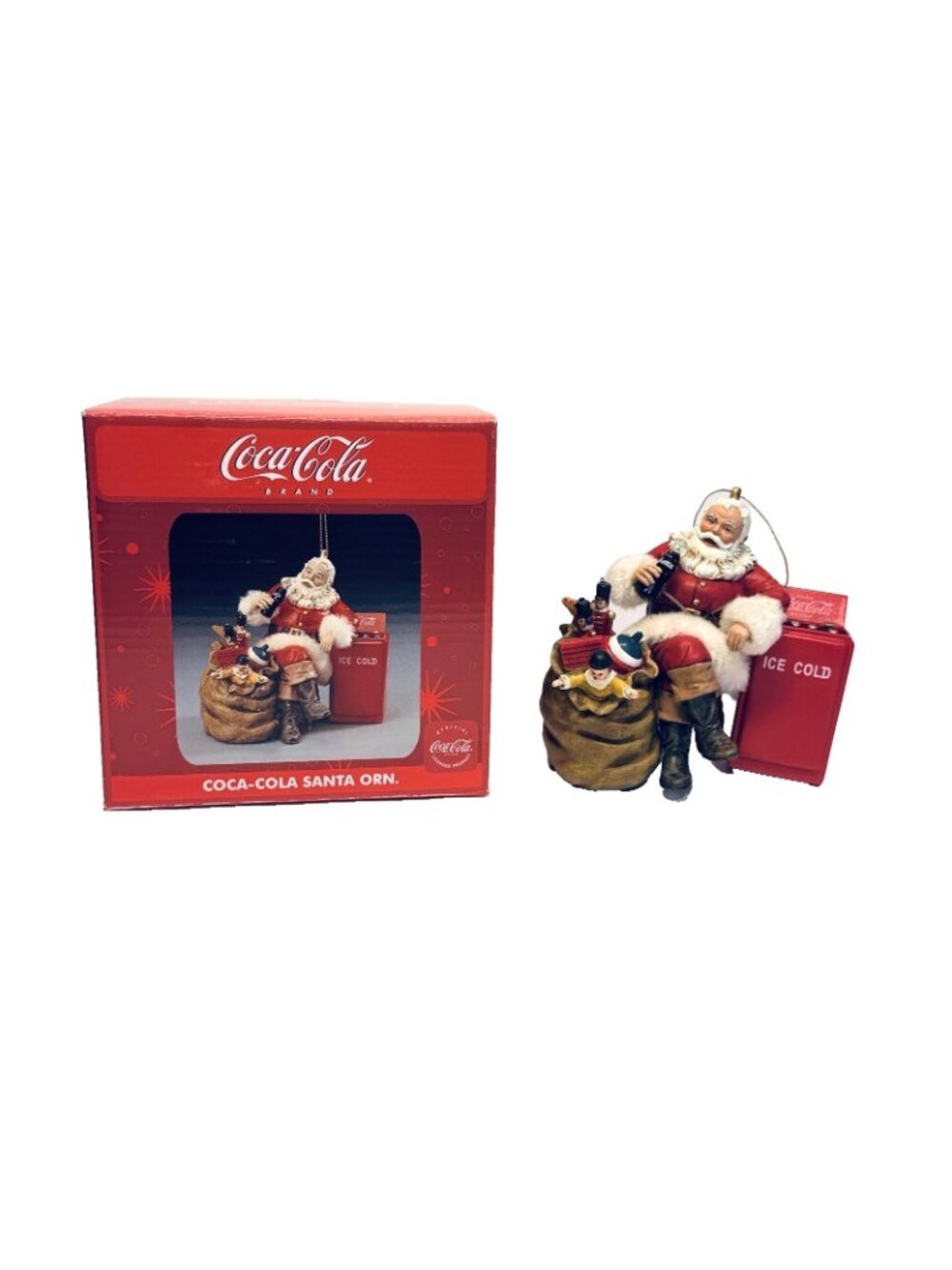 Coca-Cola Santa Claus Ice Cold VTG Soda Cooler Ornament - Picture 2 of 8